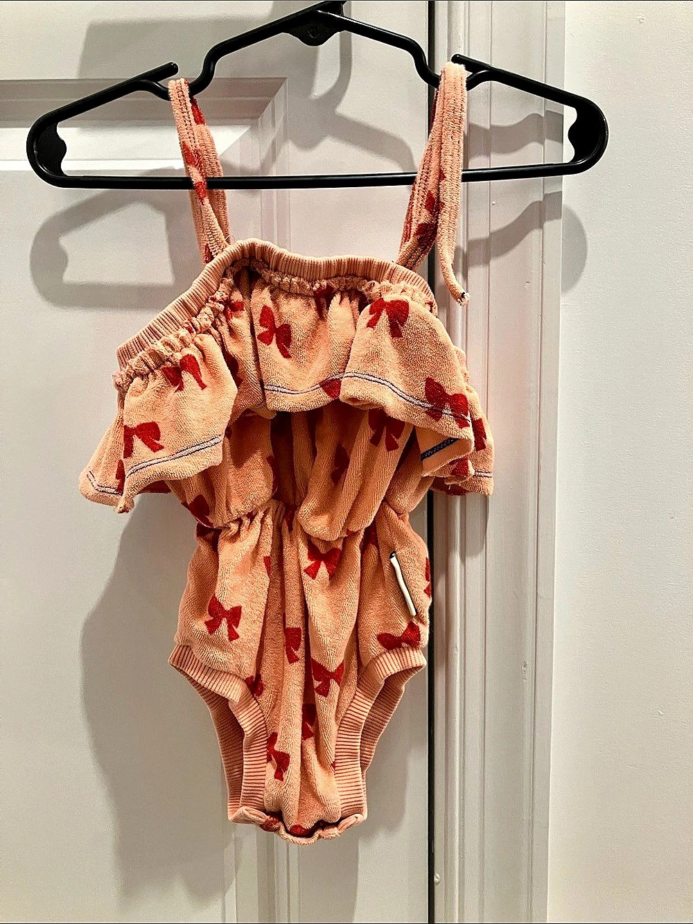Piupiuchick Pink Bow Print Romper Baby 18M
